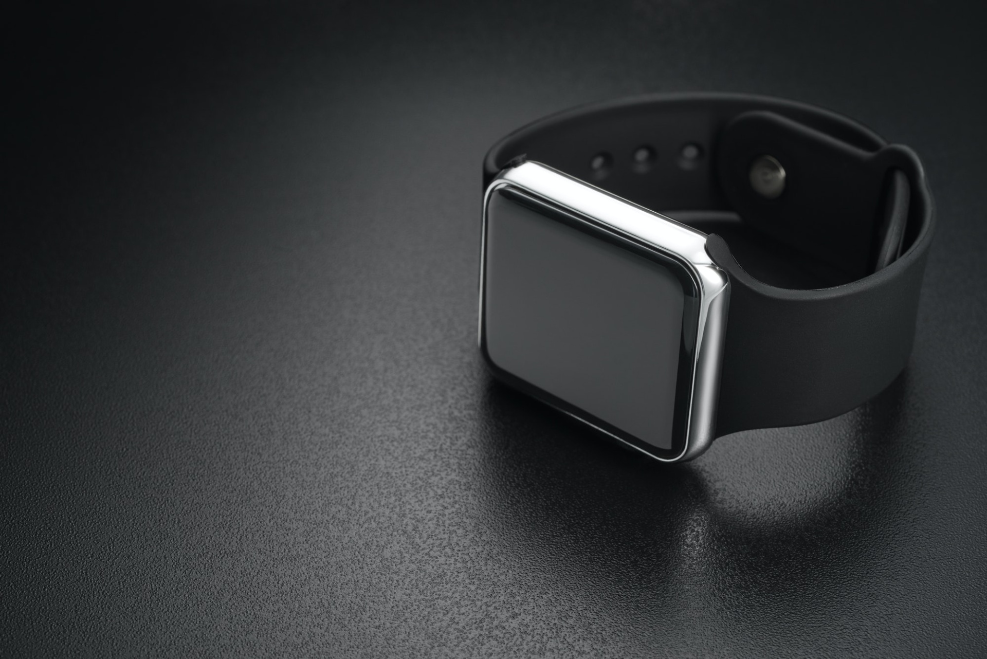 Smart wrist watches on black